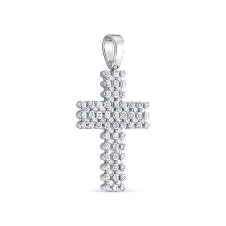 Декоративный крест с 88 бриллиантами из белого золота 118217