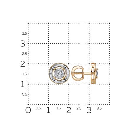 Серьги-пусеты с 18 бриллиантами из красного золота 137381