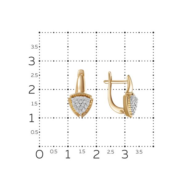 Серьги с 36 бриллиантами 0.252 карат из красного золота 127331