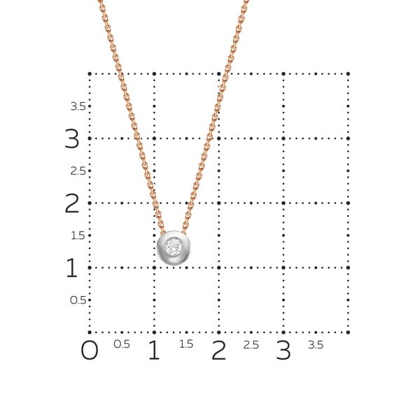 Колье с бриллиантом 0.062 карат из красного золота 78516