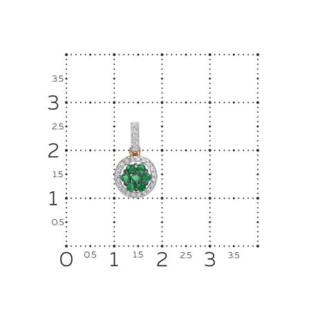 Подвеска с 7 изумрудами и 25 бриллиантами из красного золота 142907
