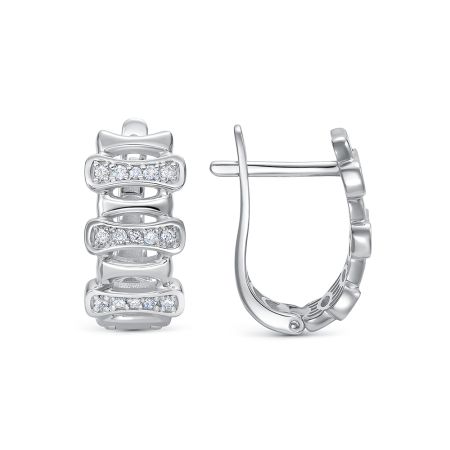 Серьги с 30 бриллиантами из белого золота 146439