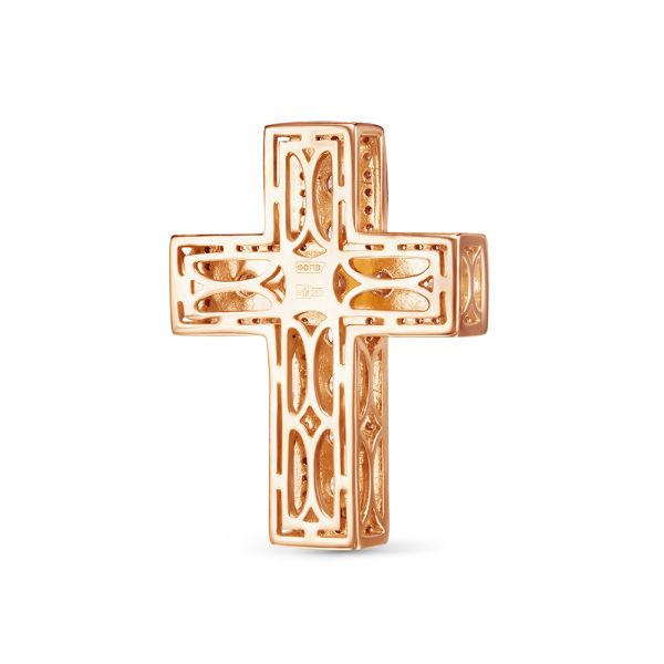 Декоративный крест с 87 бриллиантами из красного золота 78403