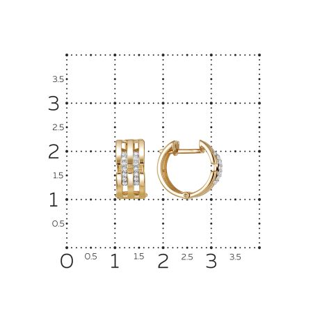 Серьги с 28 бриллиантами 0.14 карат из красного золота 138875