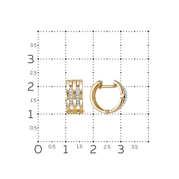 Серьги с 28 бриллиантами 0.14 карат из красного золота 138875