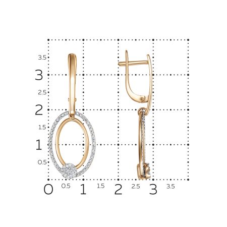 Серьги с 104 бриллиантами из красного золота 142802