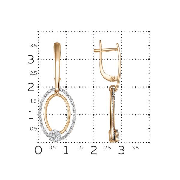 Серьги с 104 бриллиантами из красного золота 142802