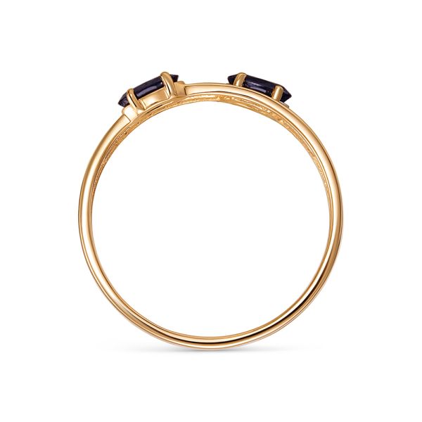 Кольцо с 2 сапфирами и 12 бриллиантами из красного золота 144281