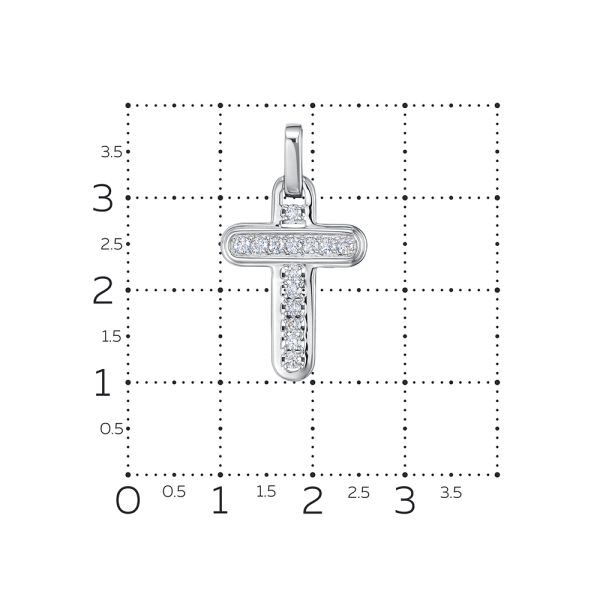Декоративный крест с 14 бриллиантами 0.336 карат из белого золота 116698