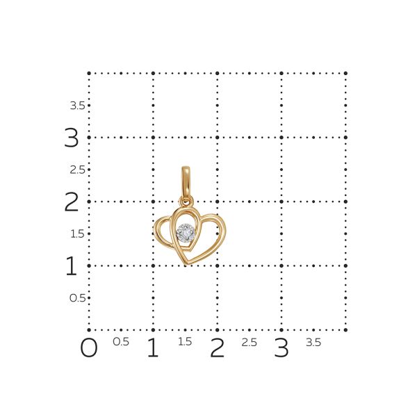 Подвеска с бриллиантом 0.014 карат из красного золота 136404