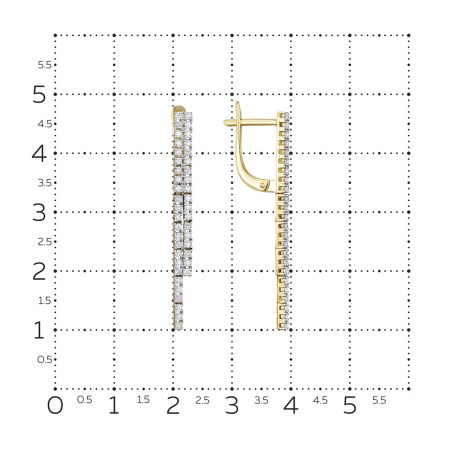 Серьги с 84 бриллиантами 0.588 карат из лимонного золота 126375
