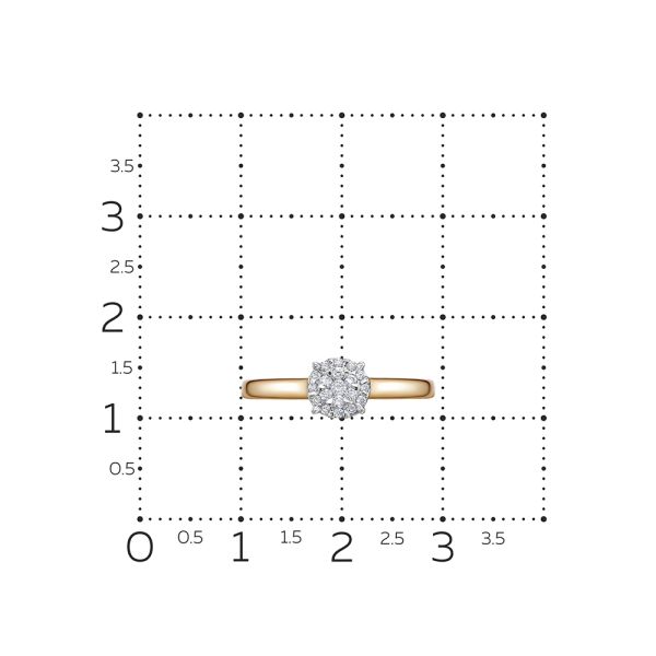 Кольцо с 19 бриллиантами из красного золота 142247