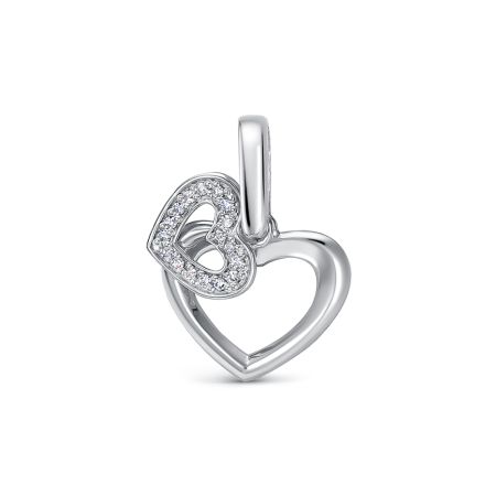 Подвеска с 17 бриллиантами 0.051 карат из белого золота 140820