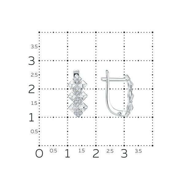 Серьги с 32 бриллиантами 0.16 карат из белого золота 138891