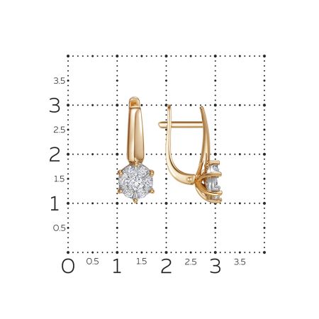 Серьги с 14 бриллиантами из красного золота 142813