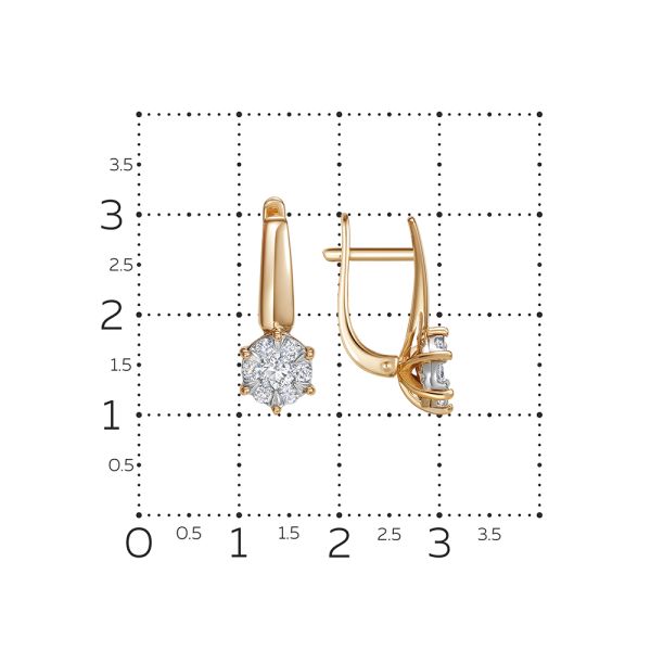 Серьги с 14 бриллиантами из красного золота 142813