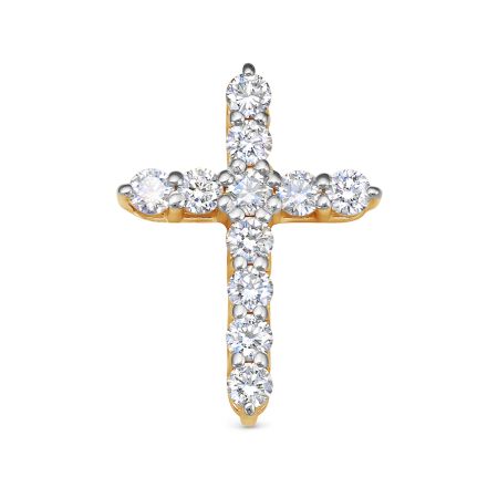 Декоративный крест с 11 бриллиантами 0.88 карат из красного золота 77715