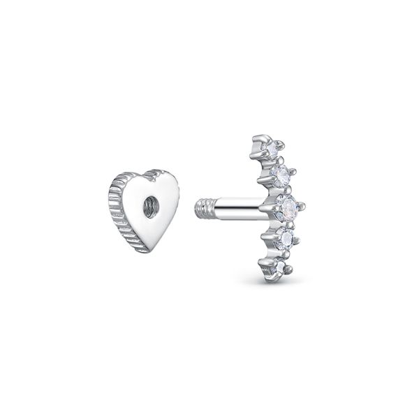 Пирсинг с 5 бриллиантами из белого золота 141501