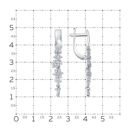 Серьги с 68 бриллиантами из белого золота 138878