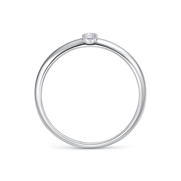 Кольцо с бриллиантом 0.08 карат из белого золота 140648