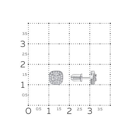 Серьги-пусеты с 46 бриллиантами из белого золота 137393