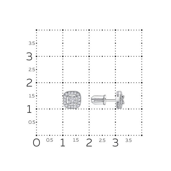 Серьги-пусеты с 46 бриллиантами из белого золота 137393