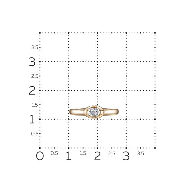 Кольцо с бриллиантом 0.012 карат из красного золота 111313
