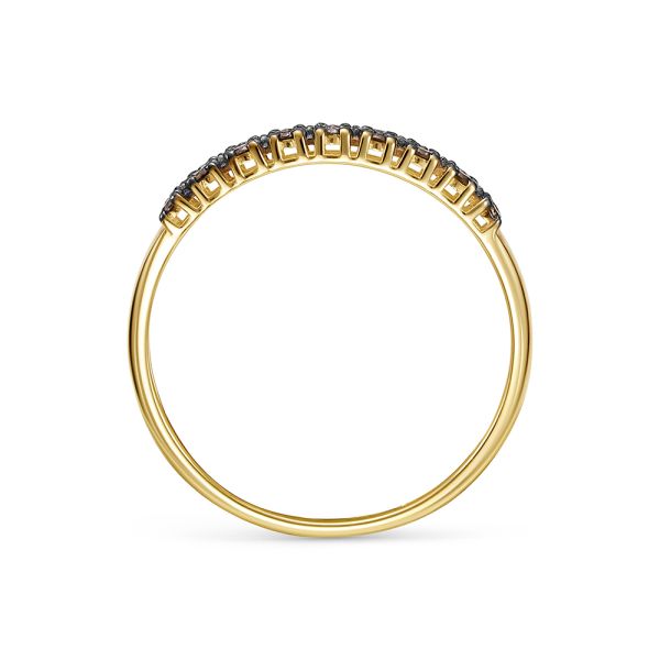 Кольцо с 26 коньячными бриллиантами из лимонного золота 141436 Кольцо с 26 коньячными бриллиантами из лимонного золота 141436