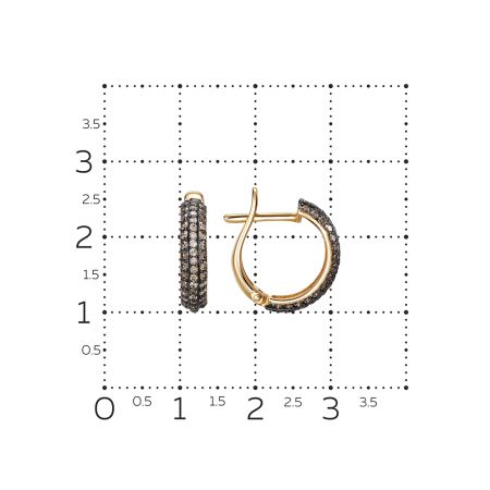 Серьги с 102 коньячными бриллиантами из красного золота 143672