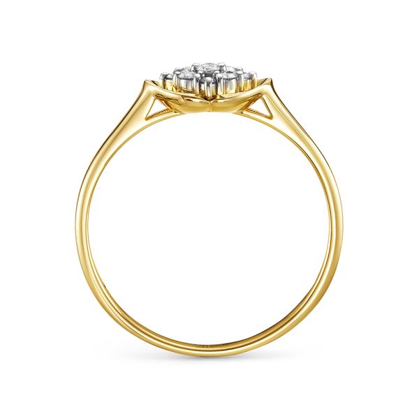 Кольцо с 9 бриллиантами из лимонного золота 127045