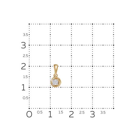 Подвеска с бриллиантом 0.014 карат из красного золота 136413