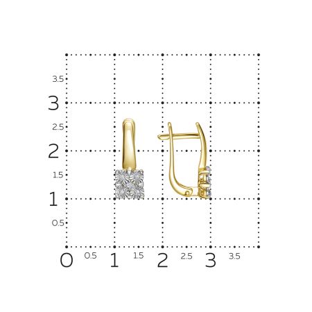 Серьги с 10 бриллиантами из лимонного золота 148253