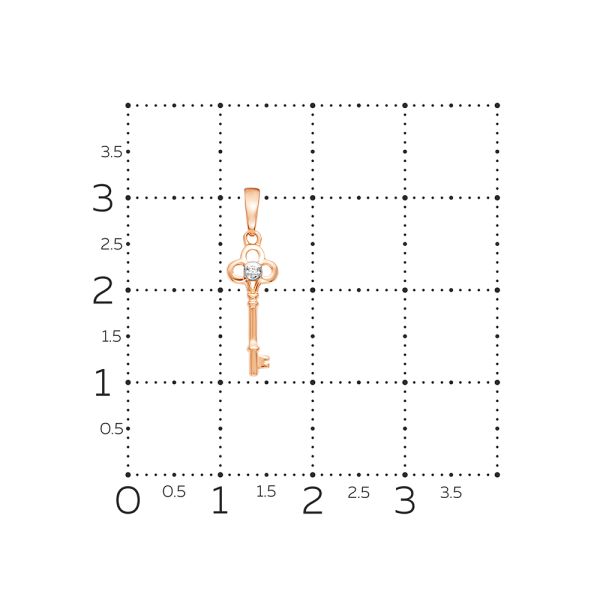 Подвеска с бриллиантом 0.004 карат из красного золота 61484