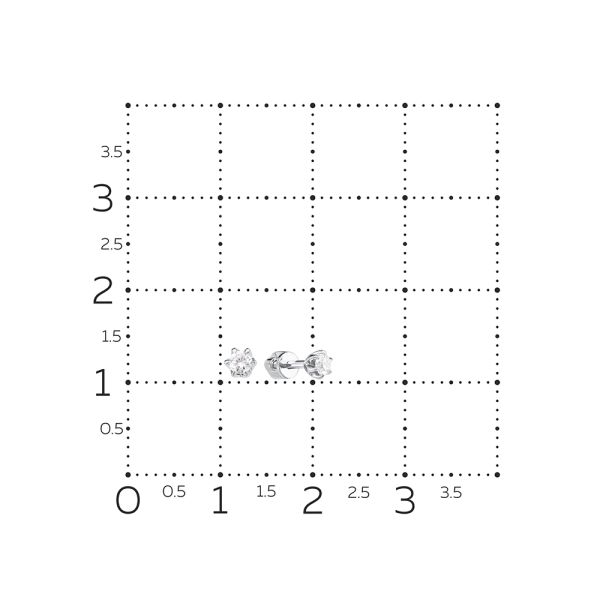 Серьги-пусеты с бриллиантами 0.218 карат из белого золота 77751