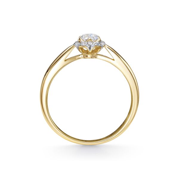 Кольцо с 19 бриллиантами из лимонного золота 115009