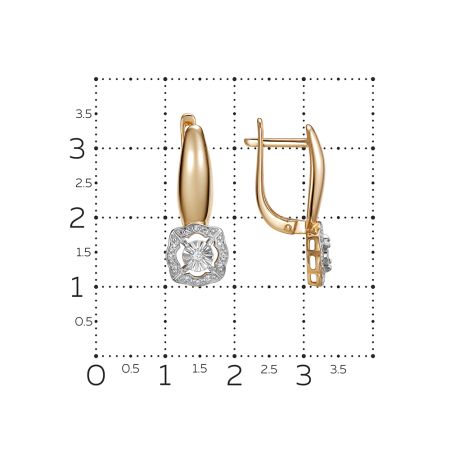 Серьги с 26 бриллиантами из красного золота 142806