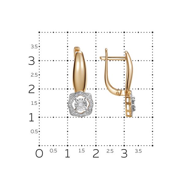 Серьги с 26 бриллиантами из красного золота 142806