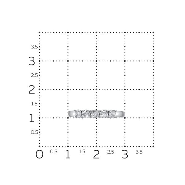 Кольцо с 5 бриллиантами 0.025 карат из белого золота 143635
