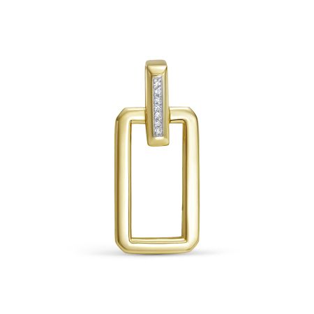 Подвеска с 7 бриллиантами 0.028 карат из лимонного золота 144647
