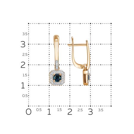 Серьги с сапфирами и 40 бриллиантами из красного золота 146426