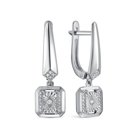 Серьги с 34 бриллиантами из белого золота 148258