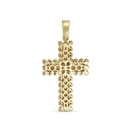 Декоративный крест с 88 бриллиантами из лимонного золота 118218