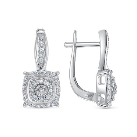 Серьги с 76 бриллиантами из белого золота 136335