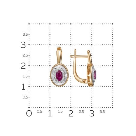 Серьги с рубинами и 32 бриллиантами из красного золота 138865