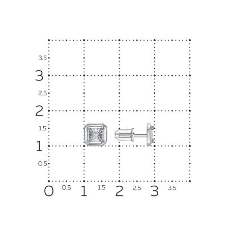 Серьги-пусеты с бриллиантами 0.03 карат из белого золота 143723