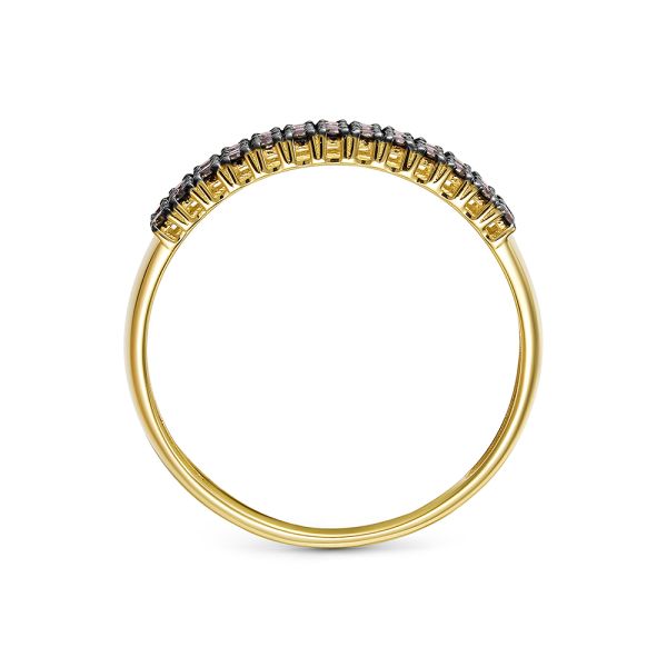 Кольцо с 39 коньячными бриллиантами из лимонного золота 143267