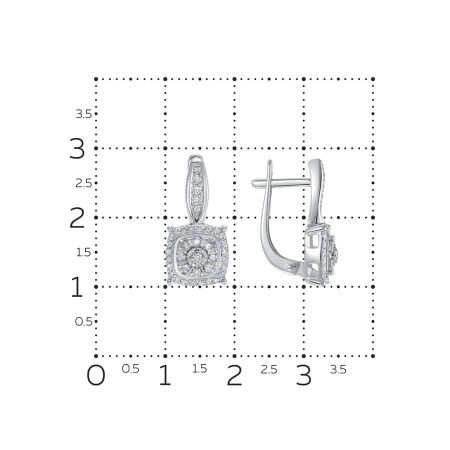 Серьги с 76 бриллиантами из белого золота 136335