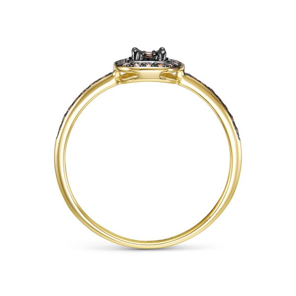 Кольцо с 37 коньячными бриллиантами из лимонного золота 143075