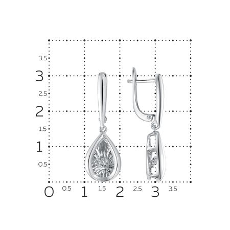Серьги с 14 бриллиантами из белого золота 130514
