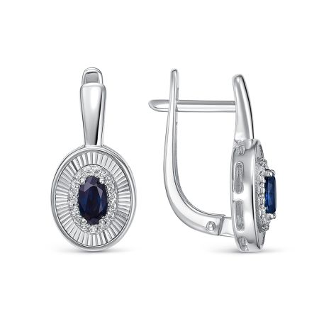 Серьги с сапфирами и 32 бриллиантами из белого золота 138866